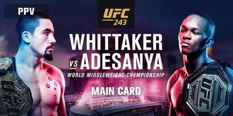 UFC 243 Whittaker vs Adesanya