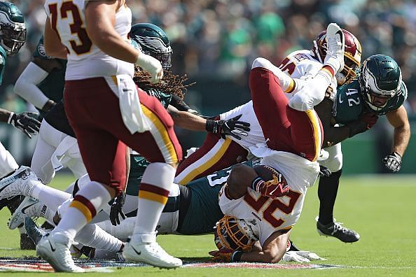 Chris Thompson gets tackled