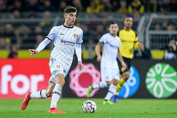 Highly-rated midfielder Havertz in action against Borussia Dortmund