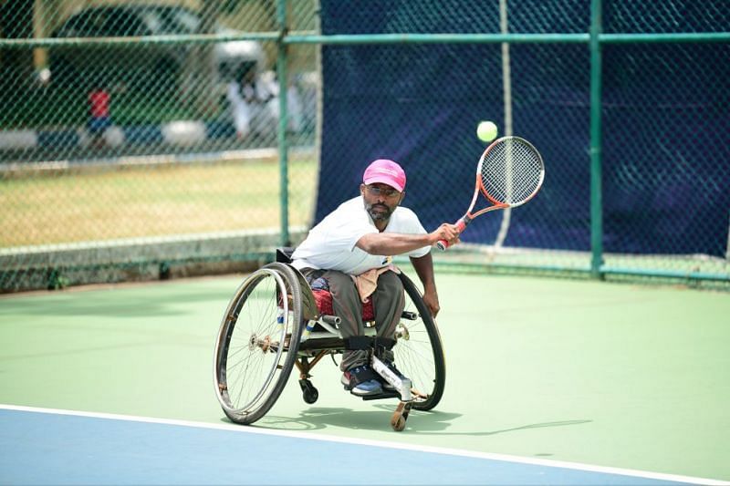 A game of wheelchair tennis in progress [Image: IWTT]