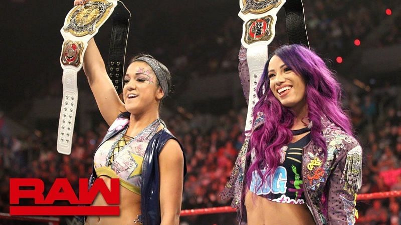 Sasha Banks and Bayley versus Charlotte and Becky Lynch for the tag team titles?