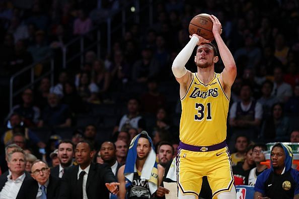 Mike Muscala finished last season with the Los Angeles Lakers