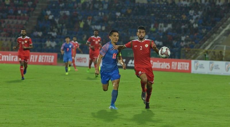 Two late goals from Oman&#039;s Al-Mandhar swung the game in their favour