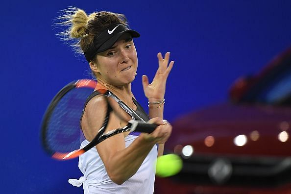 Svitolina in action on Day 5 of the 2019 Wuhan Open