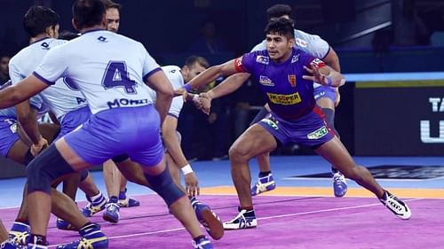 Apart from all teams, Naveen Goyat is yet to score a Super-10 against Tamil Thalaivas this season.