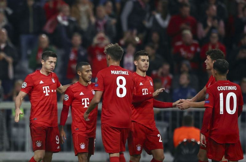 Bayern celebrate another goal at Red Star Belgrade&#039;s expense