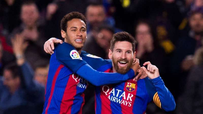 Neymar Jr and Lionel Messi
