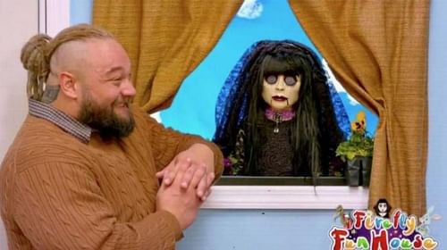 Bray Wyatt talks to the Sister Abigail puppet on the Firefly Funhouse