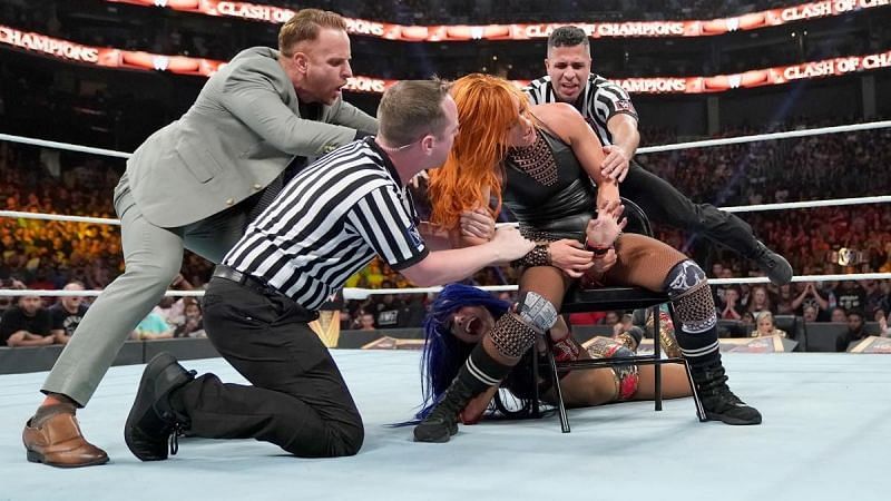 Becky Lynch and Sasha Banks had quite an intense match