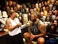 Hollywood effects master and actor Tom Savini helped Wyatt craft a lot of the visuals around the Fiend's presentation.