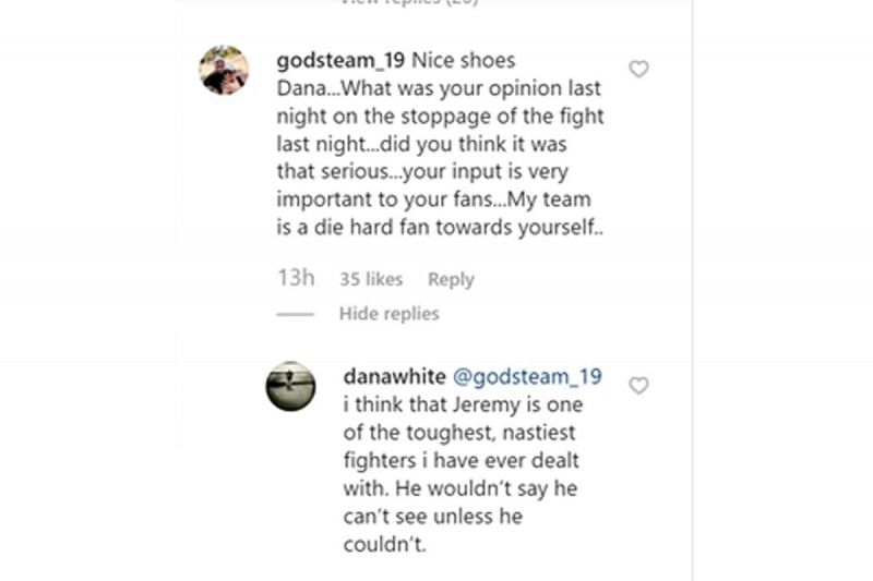 Dana White&#039;s response