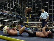Sting prepares to fly off the top turnbuckle at the first Halloween Havoc in 1989.