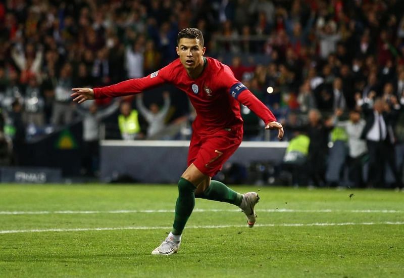Cristiano Ronaldo scores his first hat-trick in the UEFA Nations League