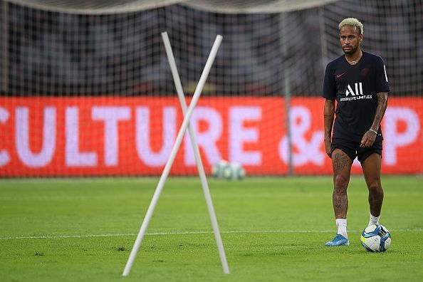 Neymar&#039;s botched transfer to Barca means he is stuck training with his PSG team mates.