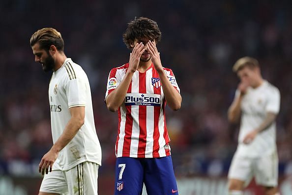 Atletico Madrid&#039;s Joao Felix (centre)