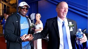 Couple weds at half-time of New England Patriots v Buffalo Bills