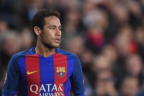 Neymar playing for Barcelona.
