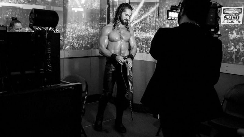 Seth Rollins backstage at SummerSlam