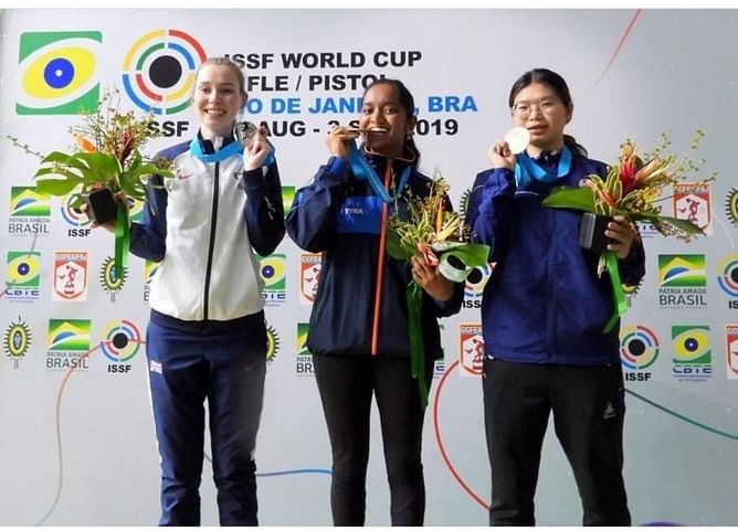 Elavenil shoots to gold in Rio World Cup