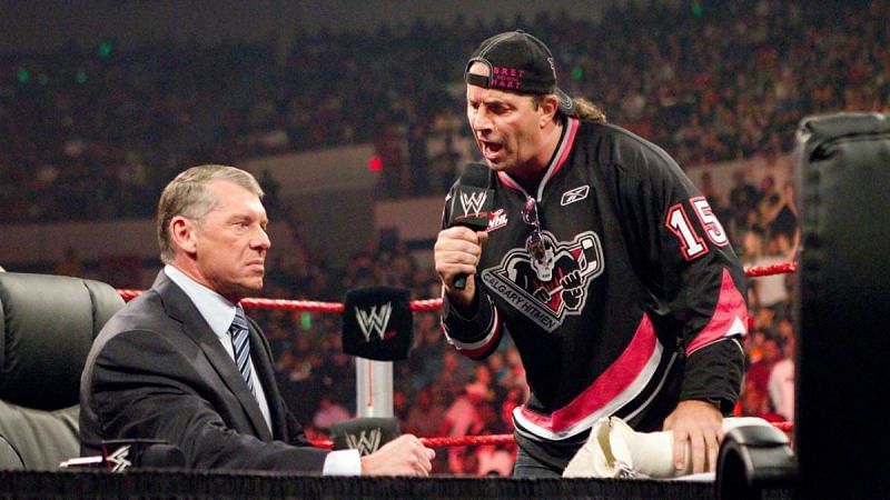 The Hitman tricked the boss into a match and threatened to sue McMahon if he pulled out.