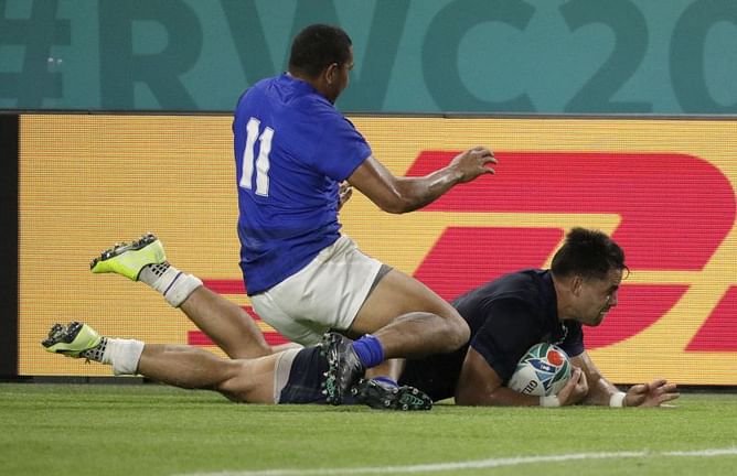The Latest: Scotland beats Samoa 34-0 with 2 penalty tries