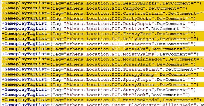 A screenshot containing data about the new locations (Image credit: Lucas7yoshi, Twitter)