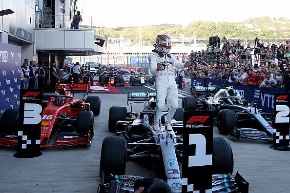 Lewis Hamilton emerged victorious in Russia with his teammate finishing second