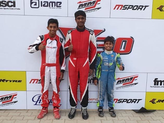 Ruhaan Alwa (L), Nirmal Umashankar (C) and Ishaan Madesh (R clinched the top honours