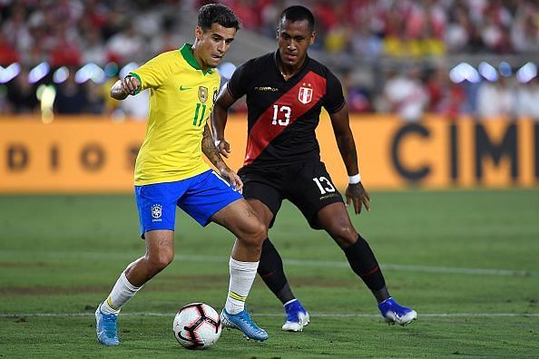 Coutinho (L) would be hoping to lay down an early marker