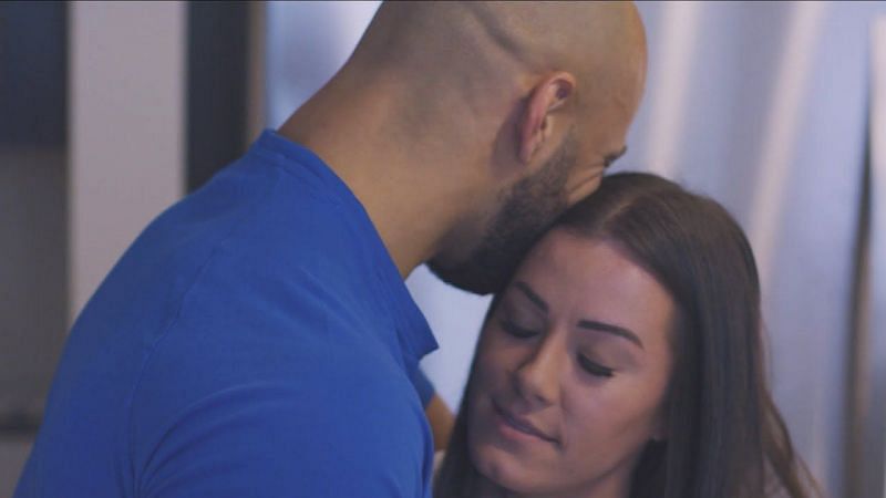 An emotional backstage moment between Ricochet and Kacy Catanzaro