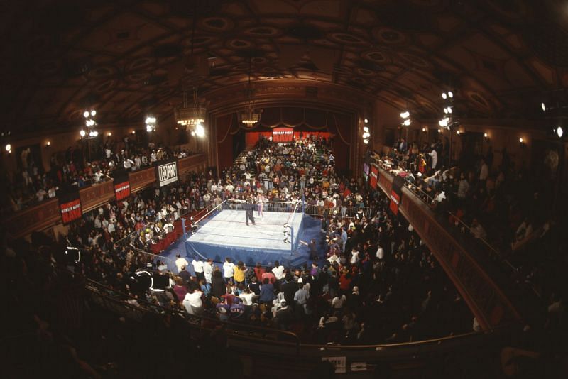 The Grand Ballroom at Manhattan Center Studios was the host of many early editions of RAW, including the first ever.