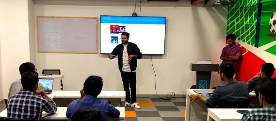 Hemant Sharma, Founder and MD, IT Magia Solutions, speaking to the students at GISB