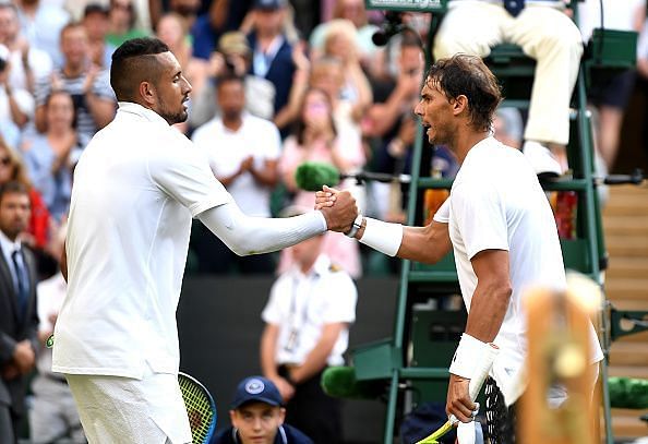 Nadal beat Kyrgios in the second round at 2019 Wimbledon