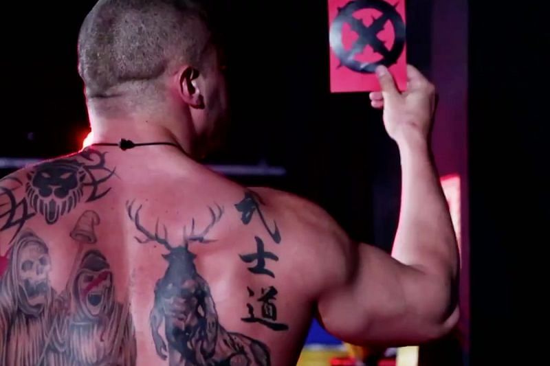 Killer Kross&#039;s horror-filled inspirations can even be seen on his back with a tattoo of the Jotunn