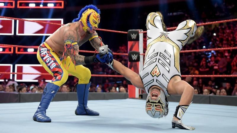 Gran Metalik landed on Rey Mysterio&#039;s neck on Raw