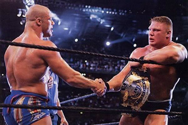 Brock Lesnar and Kurt Angle took part in one of the greatest main-events in WrestleMania history