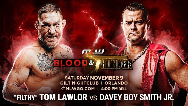 Tom Lawlor faces off against Davey Boy Smith Jr. at Blood &amp; Thunder