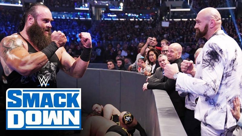Braun Strowman taunting Tyson Fury