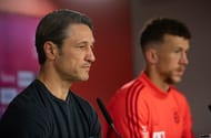 FC Bayern Muenchen's Niko Kovac (L) is accompanied by Ivan Perisic (R)