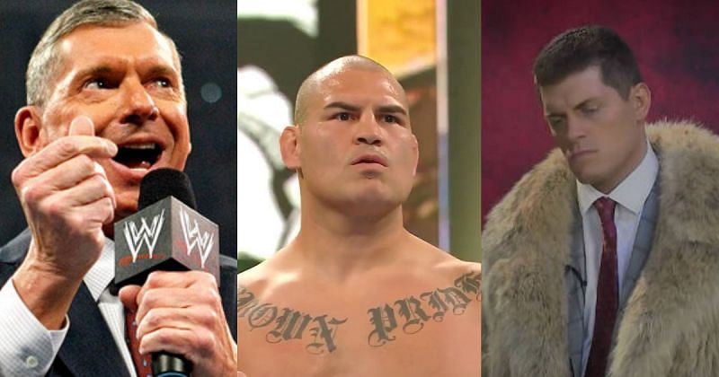 Vince McMahon, Cain Velasquez and Cody