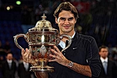 Federer completed a three-peat in Basel in 2008