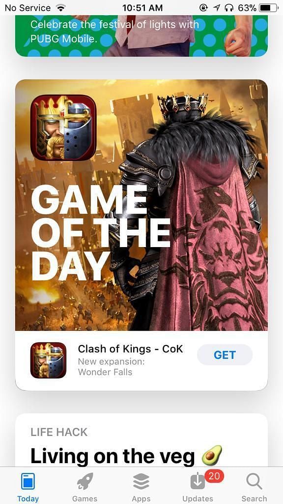 Clash of Kings is the game of the day on the App store