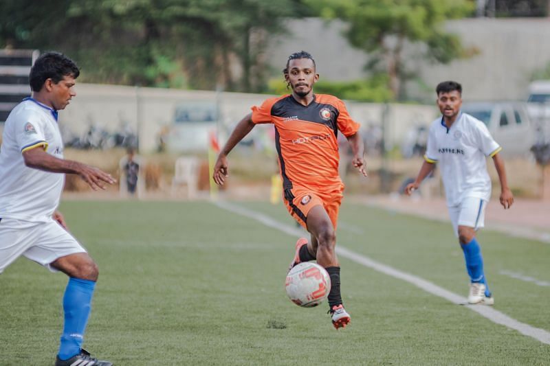 South United FC captain Aaron D&#039;Costa in action