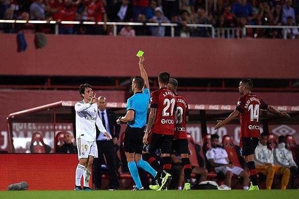 Odriozola was sent off for two bookable offences