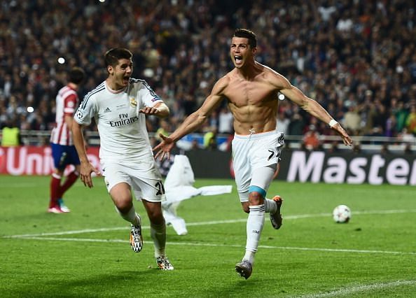 A release of emotions for Ronaldo having scored in a Champions League final