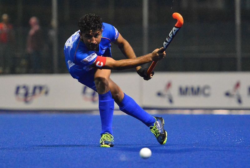 Indian Junior Men&#039;s Hockey Team Captain Mandeep Mor in action