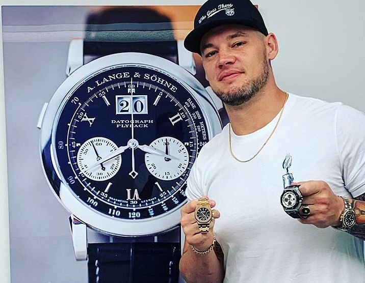 The King showcases his love for watches.