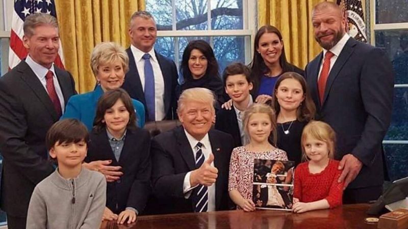 The McMahons with Donald Trump