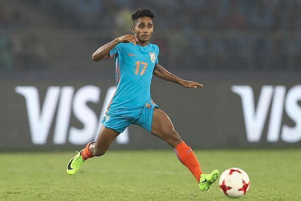 Rahul KP in action during the 2017 FIFA U-17 World Cup in India