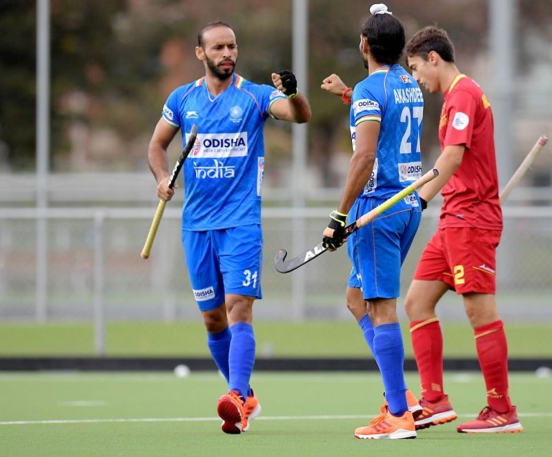 Ramandeep Singh in action against Belgium